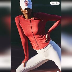 *SOLD*Free People Movement Right On Run Longsleeve Layer Top Winterberry Size S